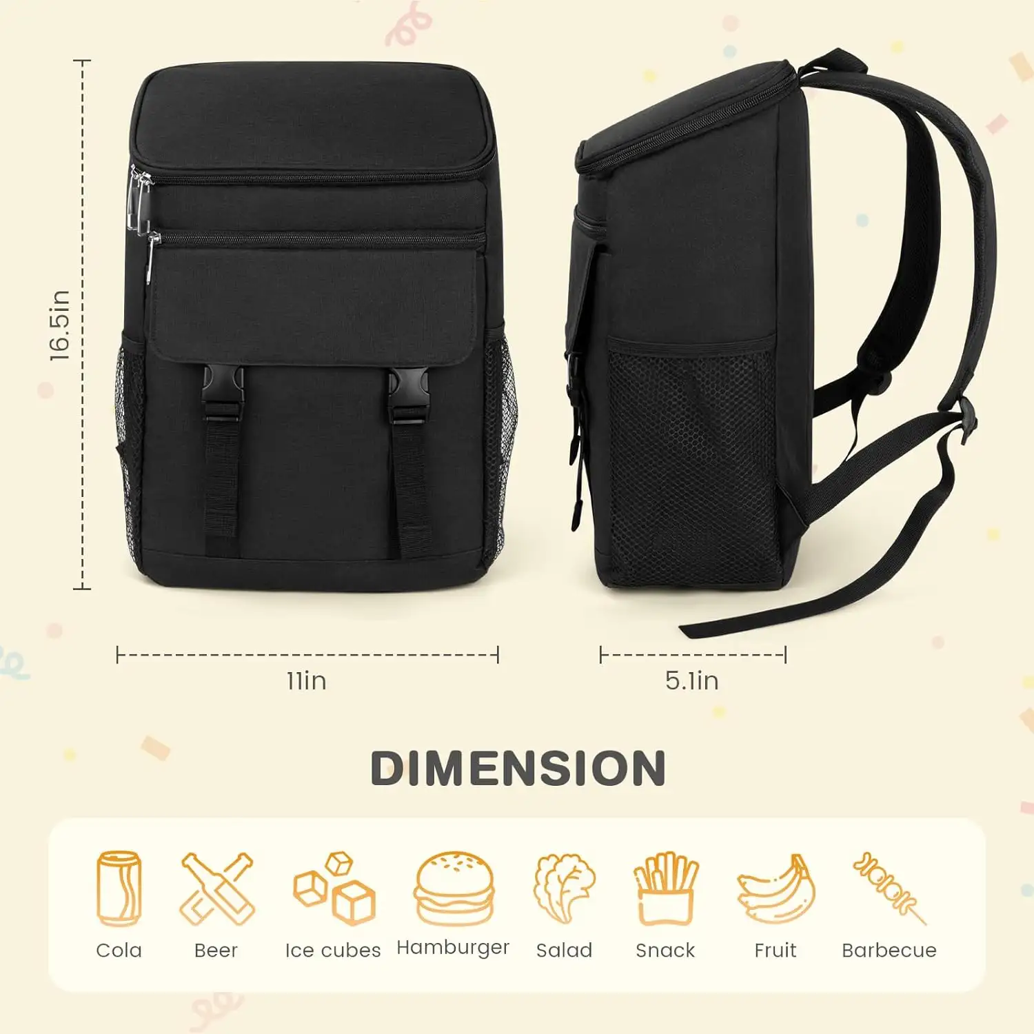 OCKLILY Backpack Cooler, Soft Cooler Backpack Insulated Leak Proof - 71tn3uiwhql._ac_sl1500_